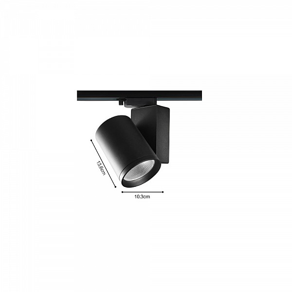 InLight Σποτ τριφασικής ράγας LED 30W 3CCT με επιλογή εναλλαγής μοιρών σε μαύρη απόχρωση D:10,3cmX13,6cm ( T3-06500-Black)