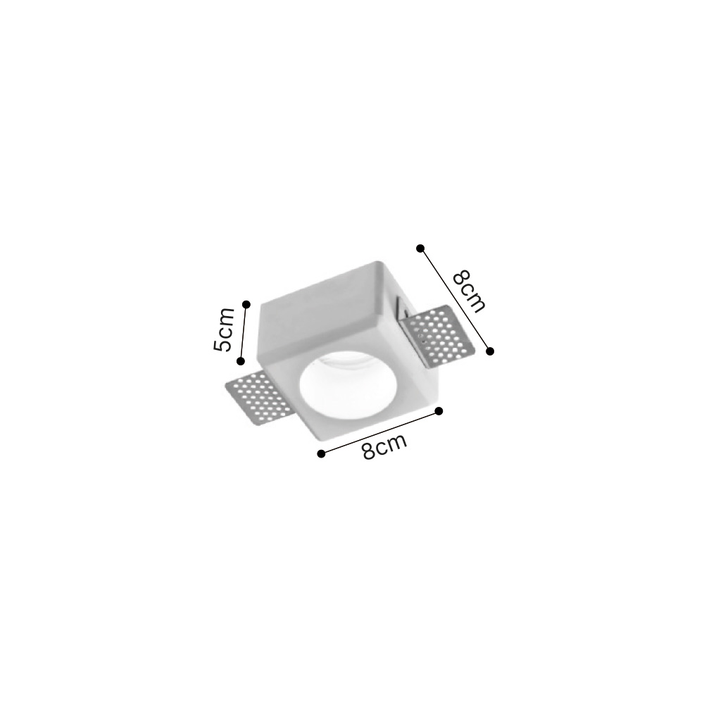 Inlight Χωνευτό τετράγωνο σποτ από γύψο 1XGU10 D:8cm (Χ0011-WH)