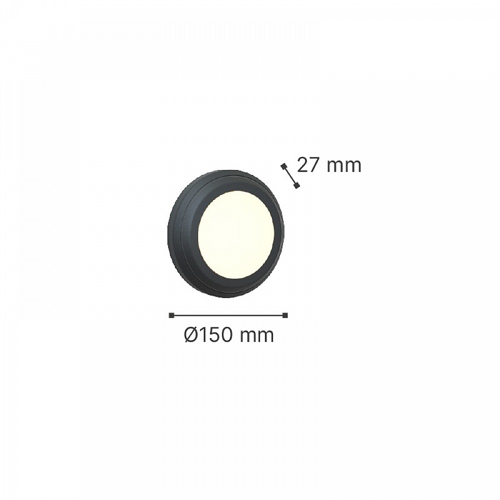 it-Lighting Jocassee LED 3.5W 3CCT Outdoor Wall Lamp Anthracite D:15cmx2.7cm (80201440)