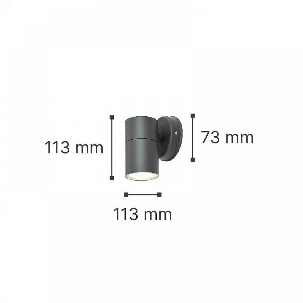 it-Lighting Eklutna 1xGU10 Outdoor Wall Lamp Anthracite D:11.3cmx11.3cm (80200544)