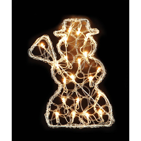Φωτιζόμενος Ακρυλικός Χιονάνθρωπος, Με Θερμό Φωτισμό 39 x 23 cm