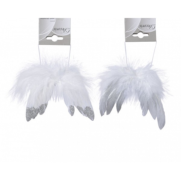 Φτερά Αγγέλου Λευκά-ασημί W14-h16cm Luxury