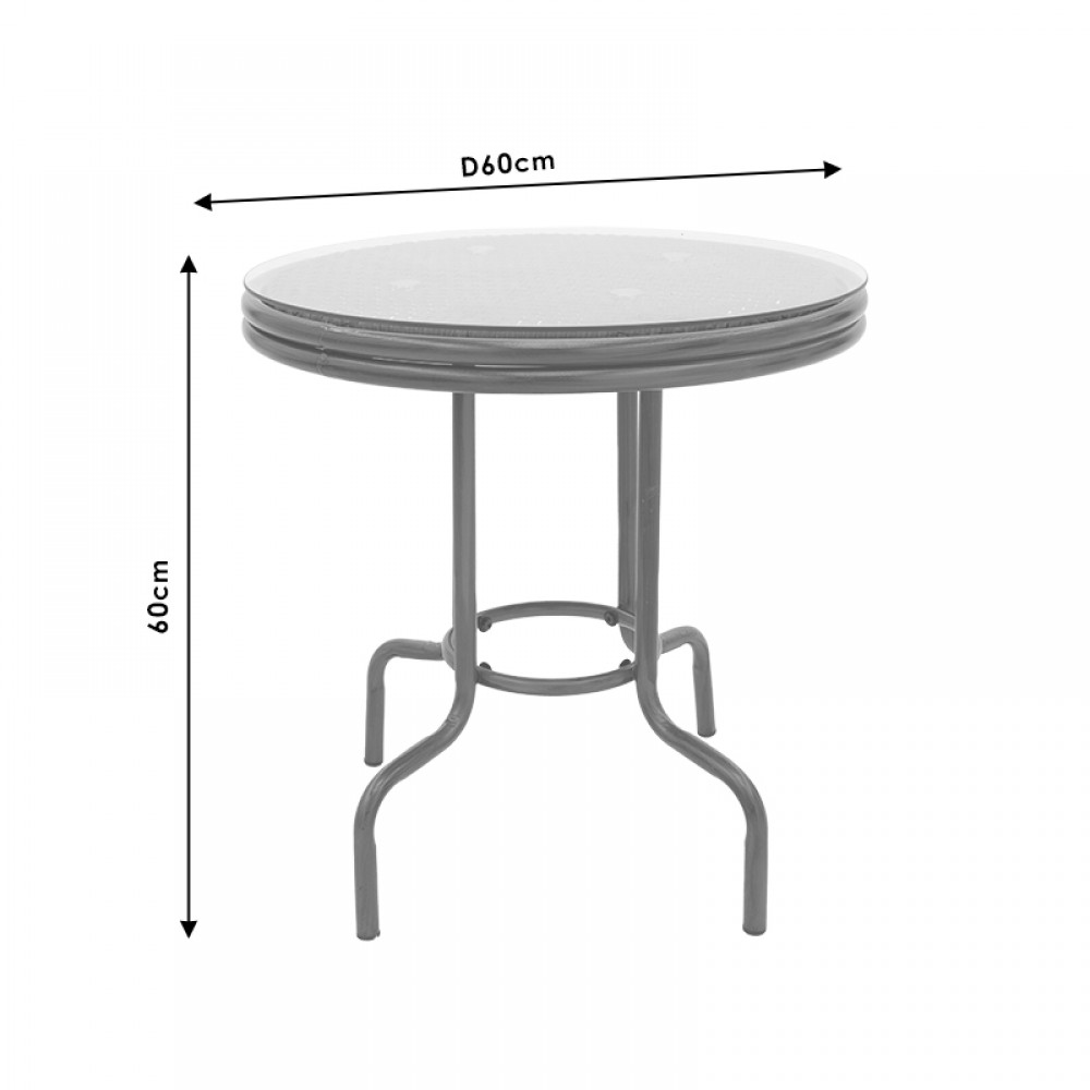 Τραπέζι Paula pakoworld μέταλλο-pe rattan καφέ Φ60x60εκ Τραπέζι Paula pakoworld μέταλλο-pe rattan καφέ Φ60x60εκ