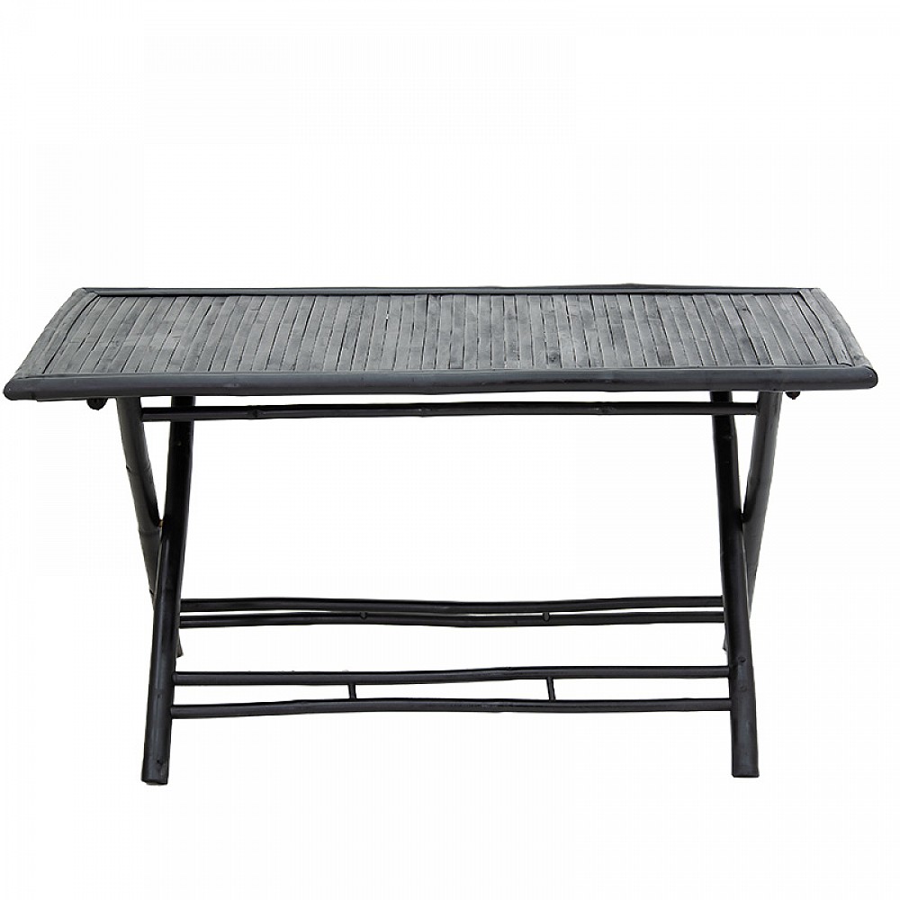 Τραπέζι Badou pakoworld πτυσσόμενο bamboo μαύρο 150x80x77εκ