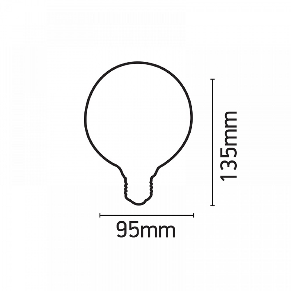 InLight E27 LED Filament G95 8watt Dimmable με μελί κάλυμμα (7.27.08.25.1)