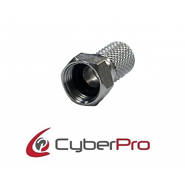 CYBERPRO CP-FRG6 Adapter F-connector RG6 nickel plated with rubber ring