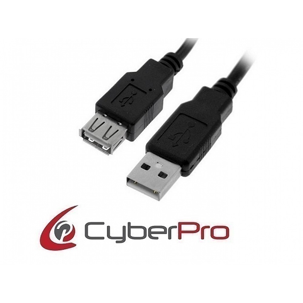 CYBERPRO CP-UMF015 Καλώδιο USB-A v2.0 Αρσενικό σε USB-A v2.0 Θηλυκό 1.5m, μαύρο