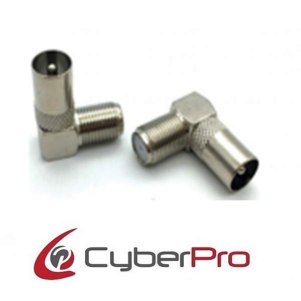 CyberPro Coaxial Male to F connector Female Γωνιακό