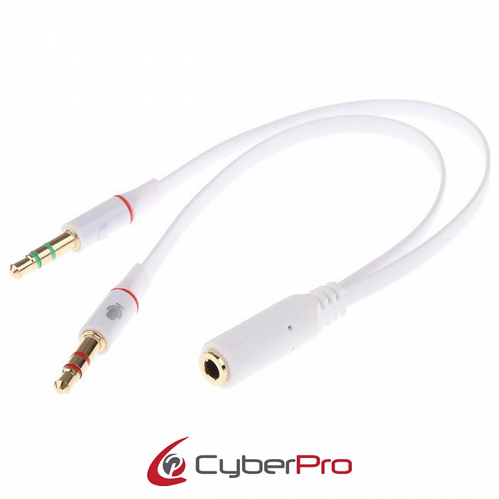 CYBERPRO CP-M.AUD.COMB, Μετατροπέας από 2 Jack Male (audio, mic) σε 1 Jack Female