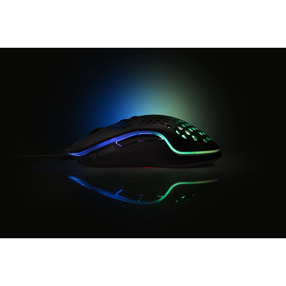 YENKEE YMS 3030ΒΚ SHOTGUN Ενσύρματο Ultra Light Ποντίκι Gaming, 6400 DPI με RGB φωτισμό και προγραμματιζόμενα πλήκτρα