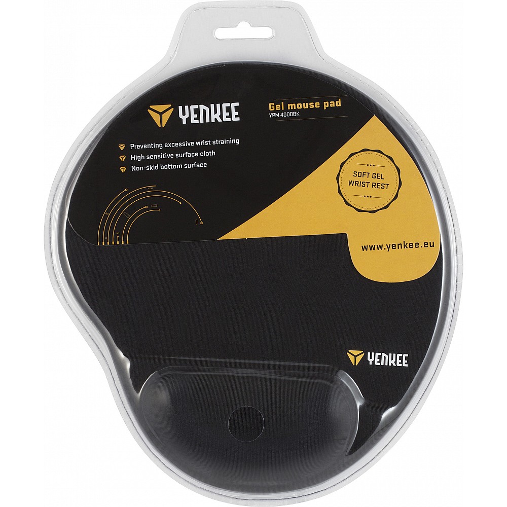 YENKEE YPM 4000BK GEL Mouse Pad με Στήριγμα Καρπού 250mm