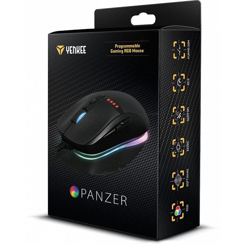 YENKEE YMS 3400 PANZER Gaming Ποντίκι USB με 9 Προγραμματιζόμενα Πλήκτρα