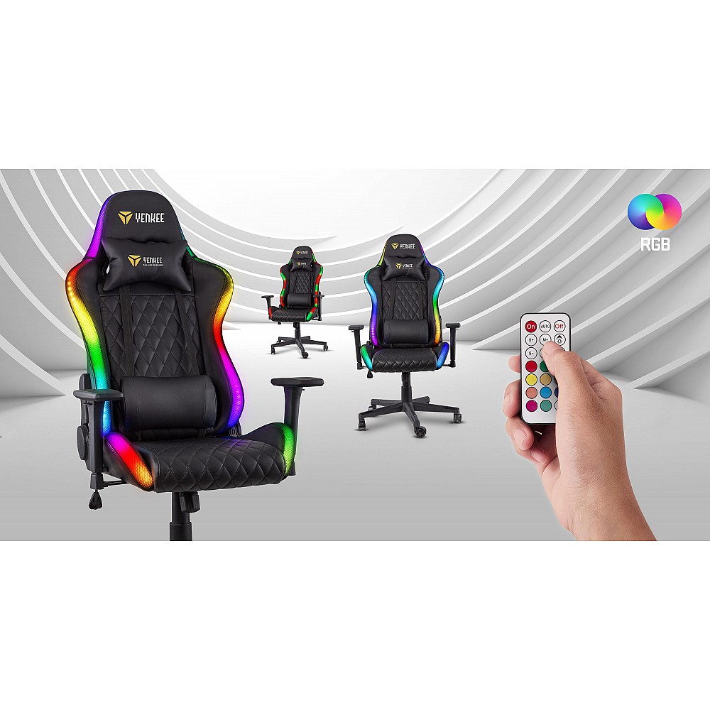 YENKEE YGC 300RGB STARDUST Gaming Καρέκλα Δερματίνης με Ρυθμιζόμενα Μπράτσα και RGB Φωτισμό