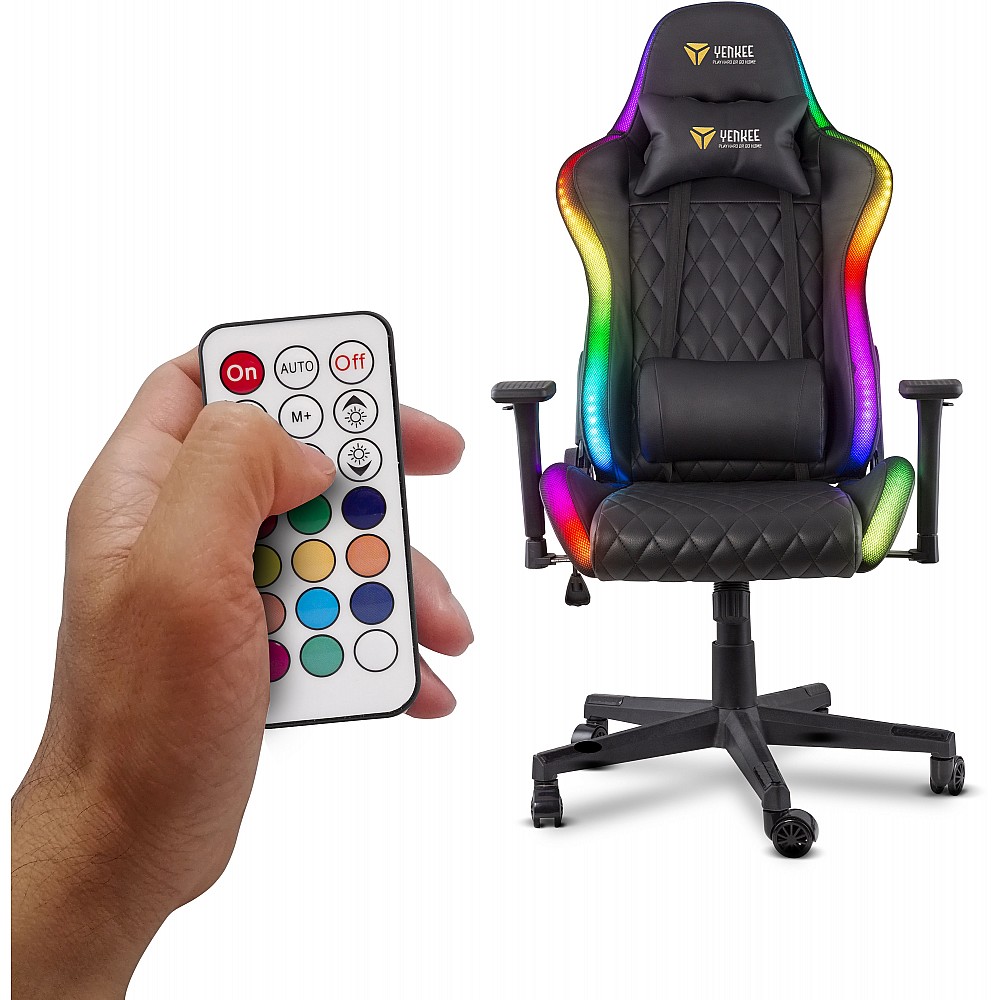 YENKEE YGC 300RGB STARDUST Gaming Καρέκλα Δερματίνης με Ρυθμιζόμενα Μπράτσα και RGB Φωτισμό