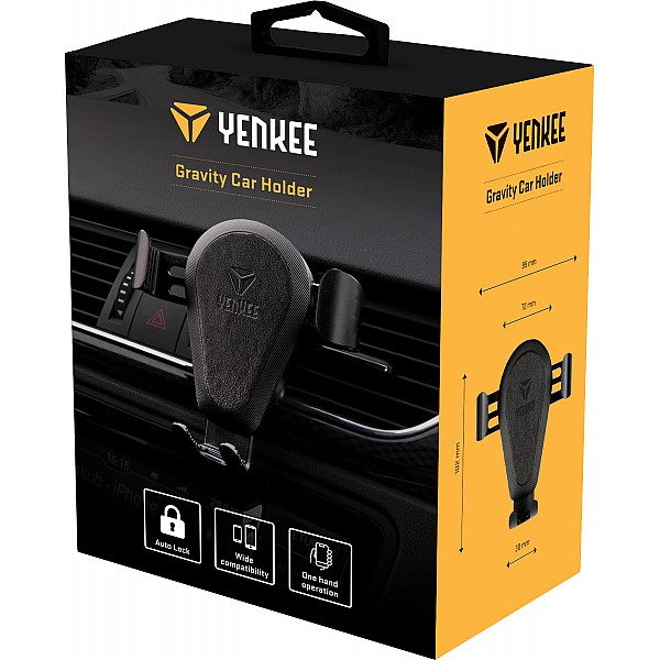 YENKEE YSM 410 Yenkee Βάση Κινητού Αεραγωγού Αυτοκινήτου Gravity Car Holder με Ρυθμιζόμενο Βραχίονα