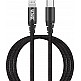 YENKEE YCU 631 BK MFi Braided Καλώδιο Φόρτισης Δεδομένων USB-C σε Lightning 1m, Μαύρο