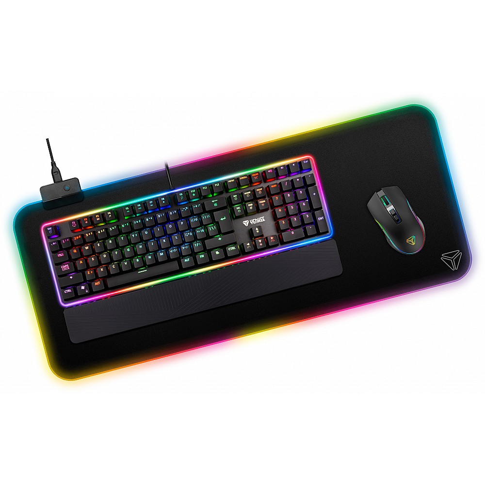 YENKEE YPM 3006 WARP Gaming Mousepad με RGB φωτισμό, Μαύρο