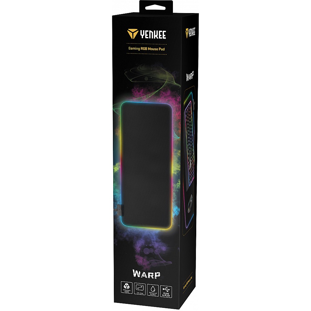 YENKEE YPM 3006 WARP Gaming Mousepad με RGB φωτισμό, Μαύρο