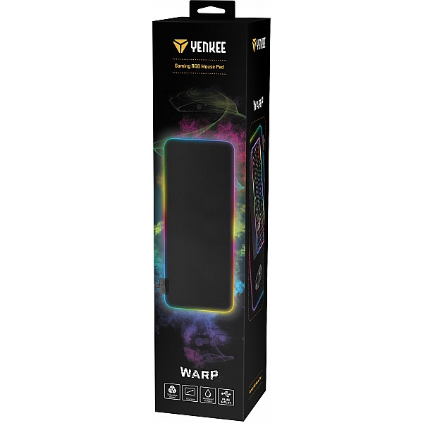 YENKEE YPM 3006 WARP Gaming Mousepad με RGB φωτισμό, Μαύρο