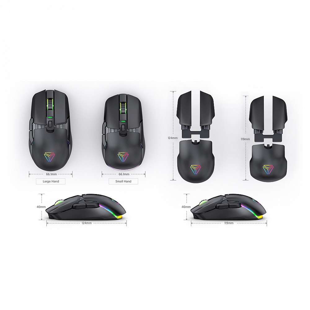 YENKEE YMS 3600BK MARKSMAN Modular Gaming Ποντίκι με 6 Ρυθμιζόμενα Πλήκτρα και RGB, Μαύρο