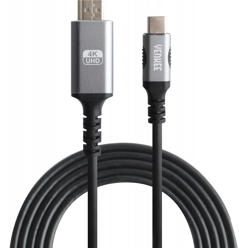 YENKEE YCU 430  Καλώδιο USB C σε HDMI 4K/60HZ μήκους 1,5m, Μαύρο