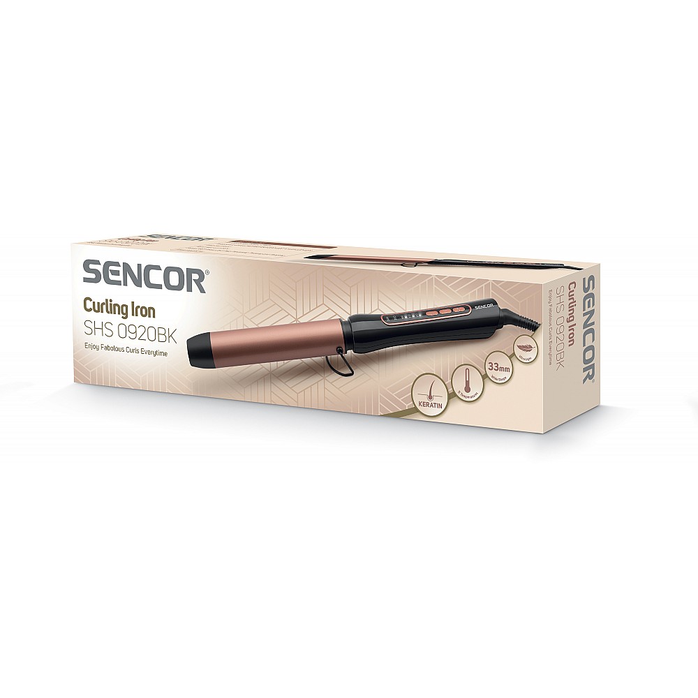 SENCOR SHS 0920BK Σίδερο για Μπούκλες 62W, Pink Gold - Μαύρο