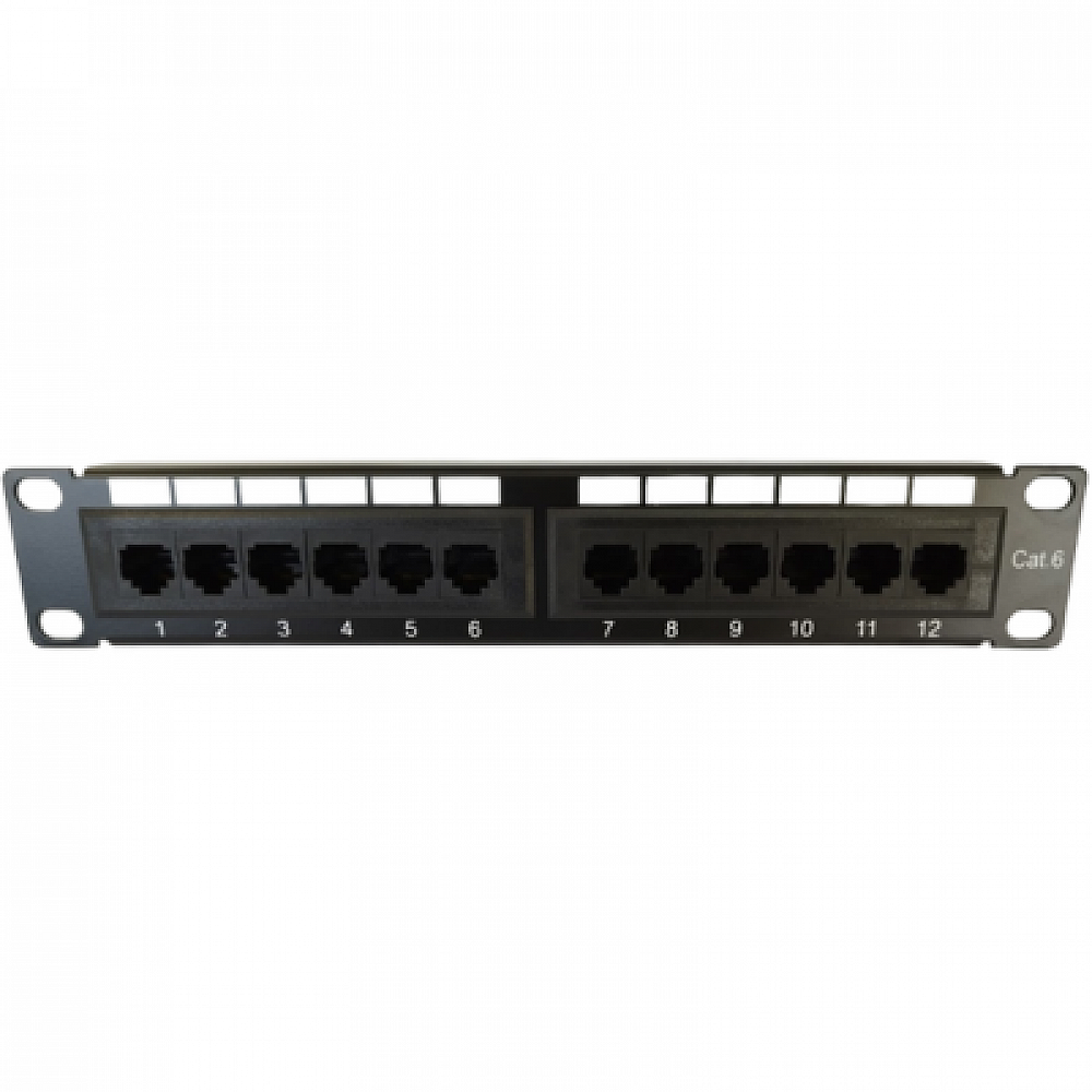 DST UTP/ FTP 12port Patch Panel 1U Cat6 (suitable for racks 10")