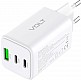 YENKEE YAC G65 VOLT Φορτιστής  με 3 Θύρες Φόρτισης, 1 USB και 2 Type C, 65W Τεχνολογίας GaN, Λευκός