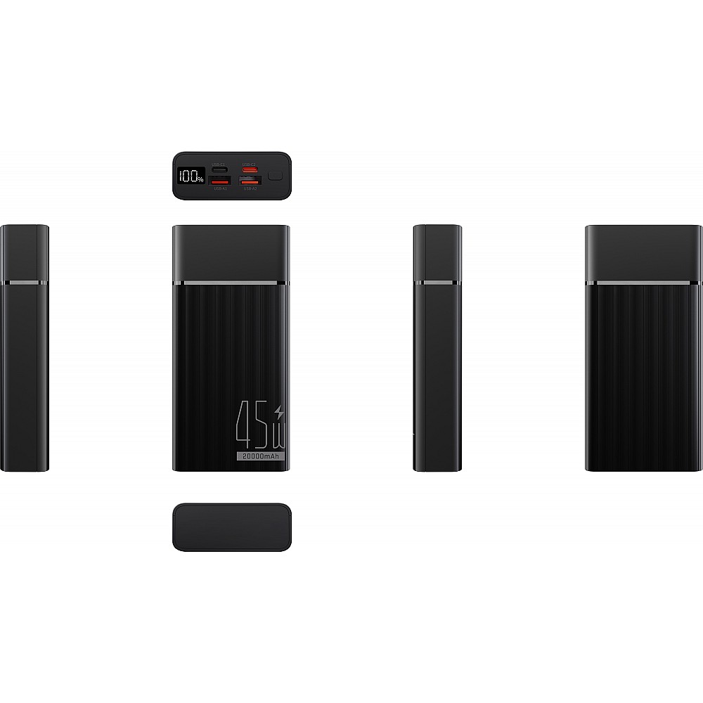 YENKEE YPB 2145 Power bank με ανθεκτική χωρητικότητα 20.000mAh και έως 45W ισχύος, Μαύρο YENKEE YPB 2145 Power bank με ανθεκτική χωρητικότητα 20.000mAh και έως 45W ισχύος, Μαύρο