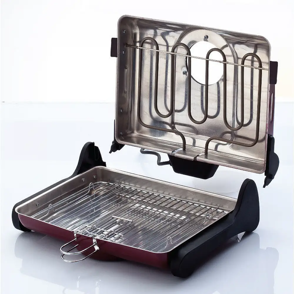 Ψηστιέρα Παραδοσιακή AB661 Primo 1200W 2πλή σχάρα 34X25εκ. Κόκκινη