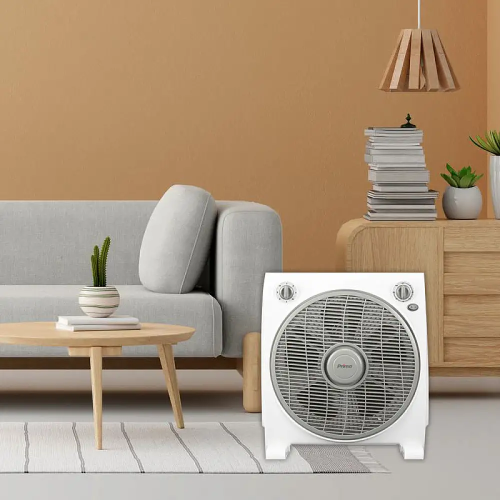 Ανεμιστήρας Box Fan PRBF-80452 Primo 12'' 30εκ. Λευκός-Γκρι