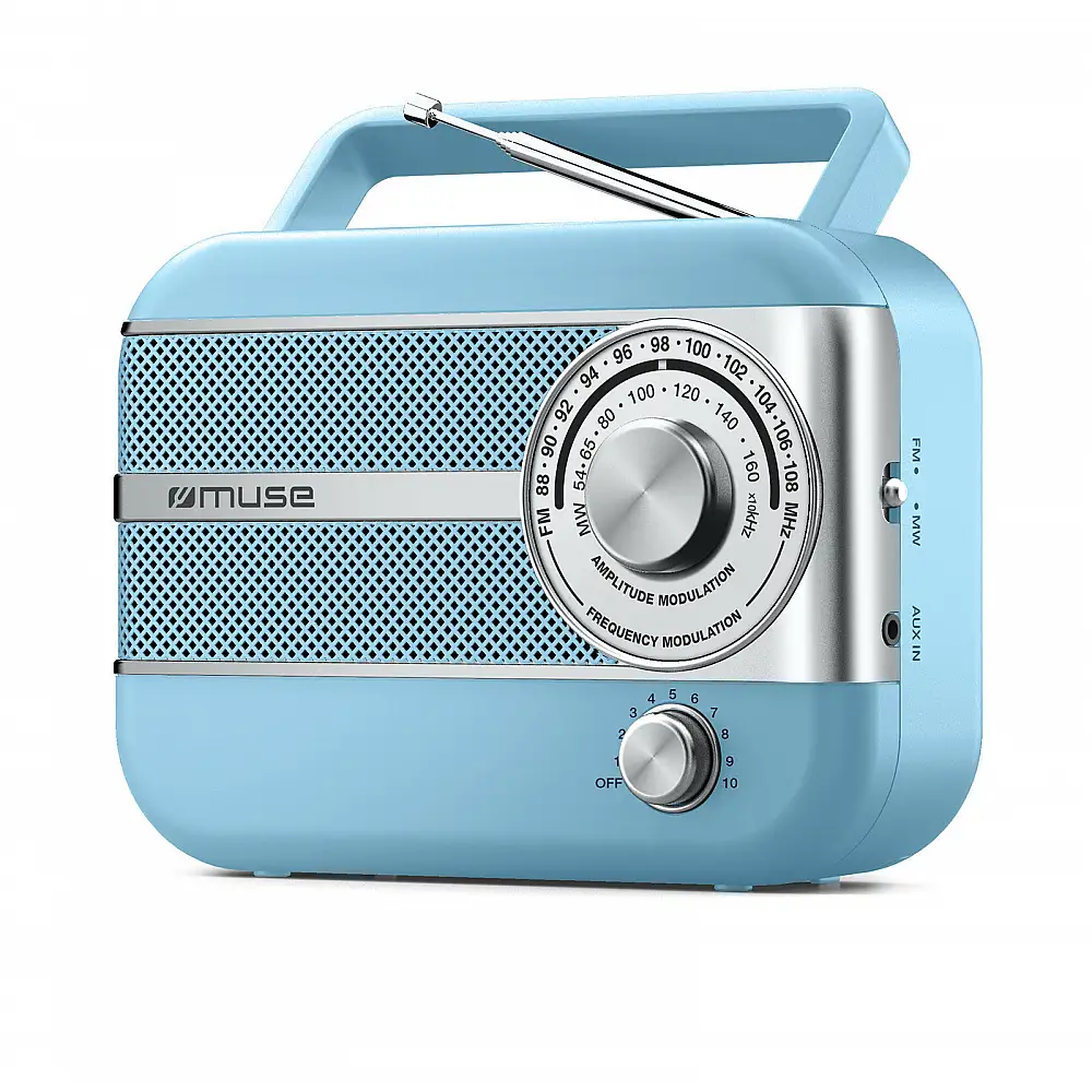 Ραδιόφωνο M-056VB MUSE Μπαταρίας-Ρεύματος Αναλογικό Μπλέ Retro