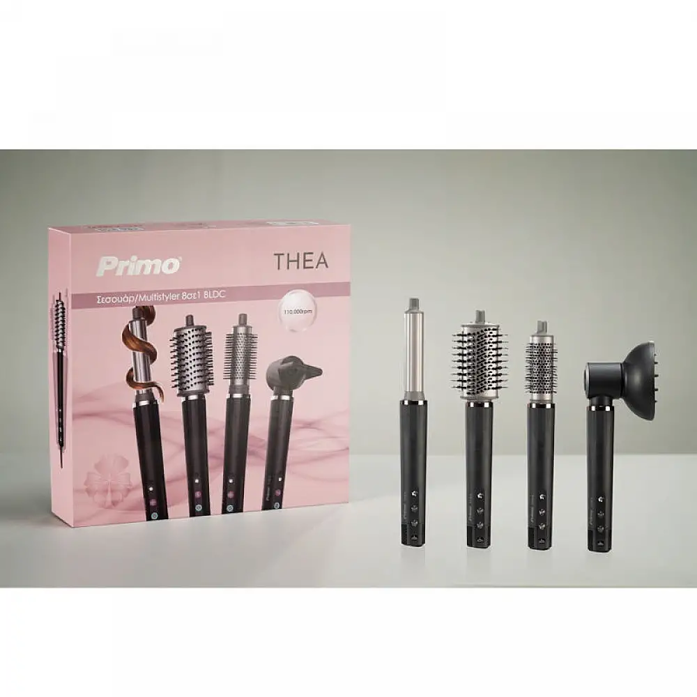 Multi Styler Primo THEA PRHS-40535 8 σε 1 Ηλεκτρική Βούρτσα με Αέρα για Μπούκλες και Ίσιωμα 1500W