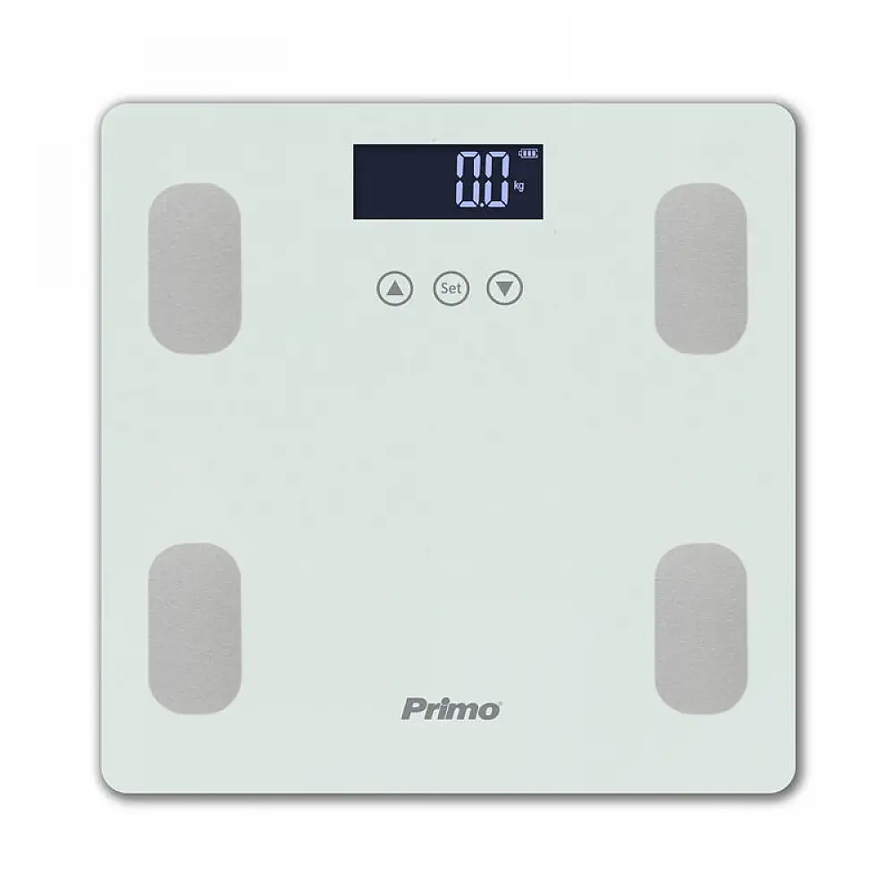 Ζυγαριά Σώματος Λιπομετρητής PRBS-40464 Primo 180Kg Υάλινη Λευκή/Inox