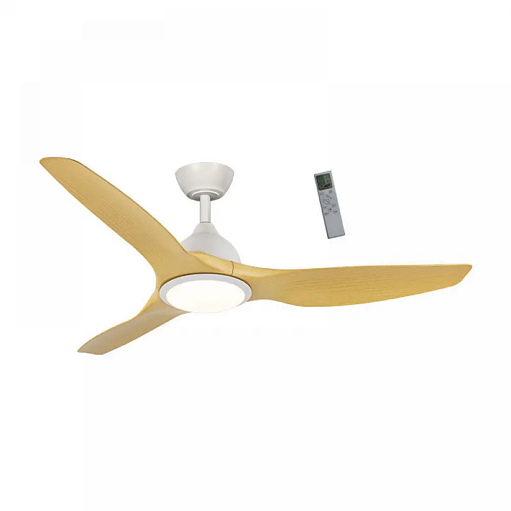 Ανεμιστήρας Οροφής PRCF-80726 Primo 52'' 132εκ. Με Τηλεχειριστήριο 1Φως LED 3Φτερά Λευκός-Ξύλο