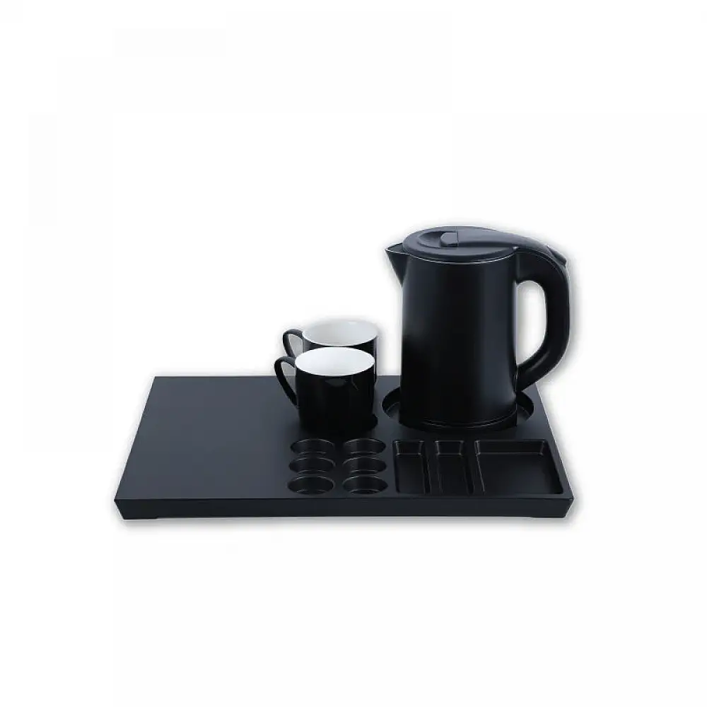 Ξενοδοχειακό σετ καλωσορίσματος PRWT-50086 Primo 0.8L 1200W με Ανοξείδωτο Cool touch Μαύρο βραστήρα & Βάση μελαμίνης