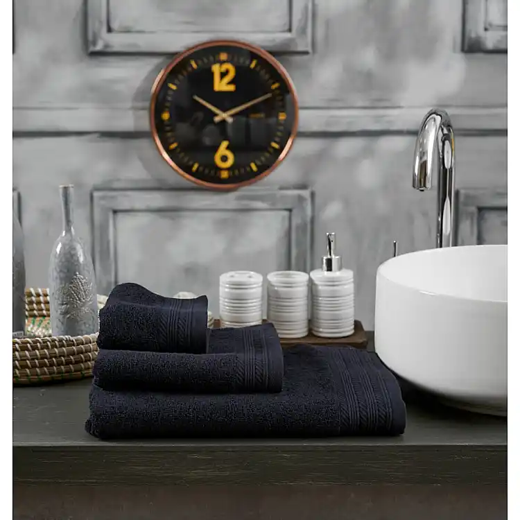 Πετσέτα Μονόχρωμη New Cotton Series - Black, Προσώπου 50x90