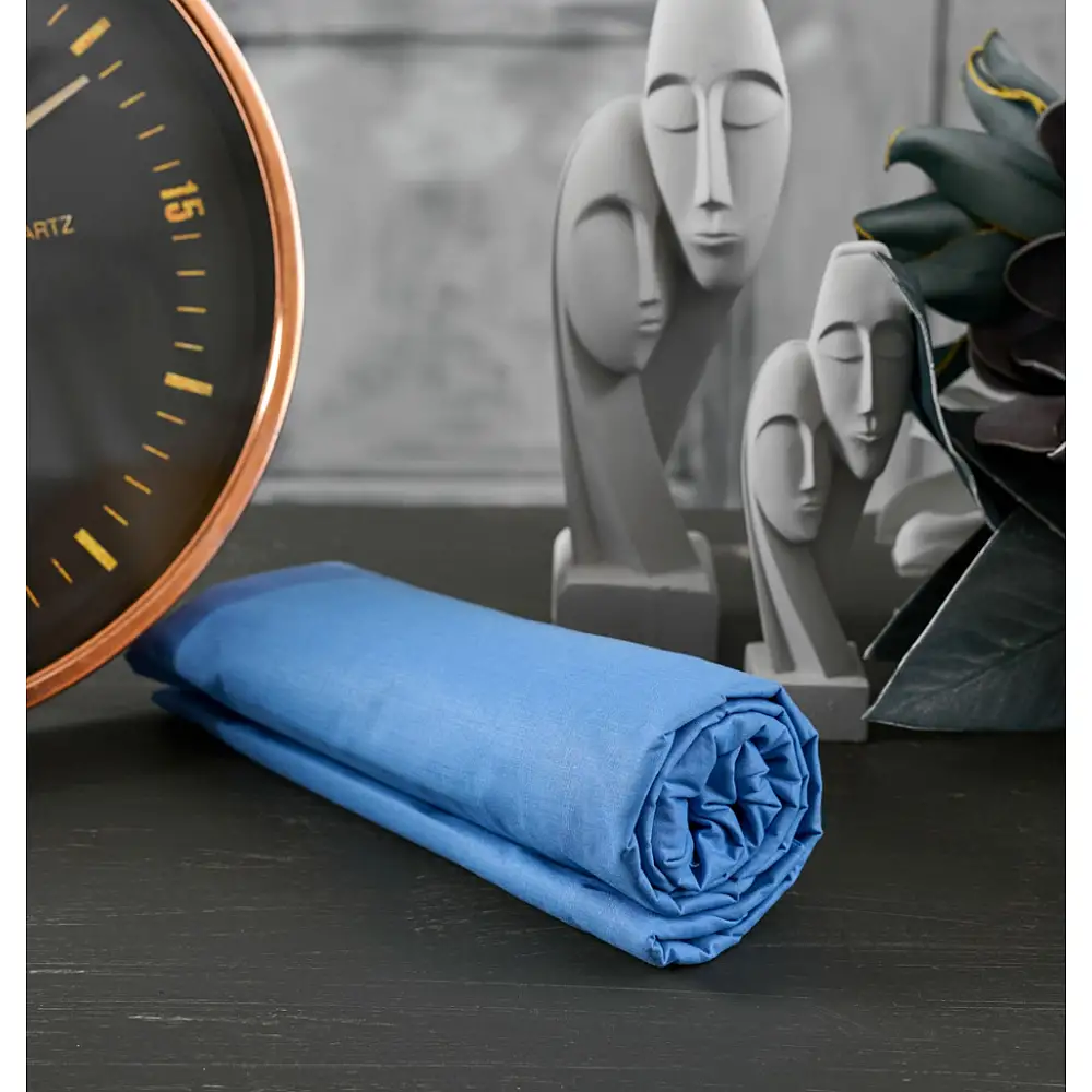 Σεντόνια Μονόχρωμα Λάστιχο Angel - Malibu Blue, Υπέρδιπλο λάστιχο (175x200+25)