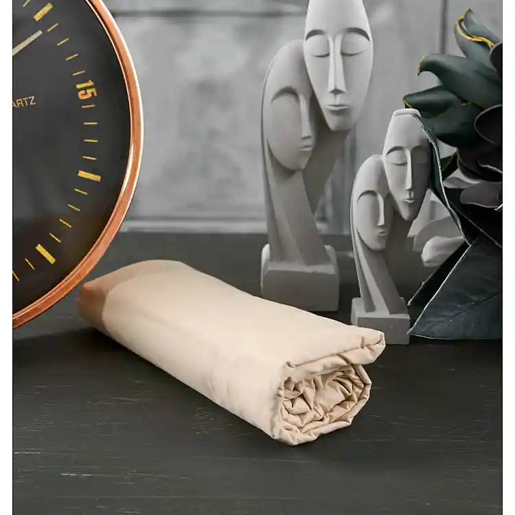 Σεντόνια Μονόχρωμα Λάστιχο Angel - Beige, Μονό λάστιχο (105x200+25)