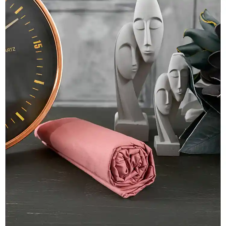 Σεντόνια Μονόχρωμα Λάστιχο Angel - Dusty Pink, Μονό λάστιχο (105x200+25)