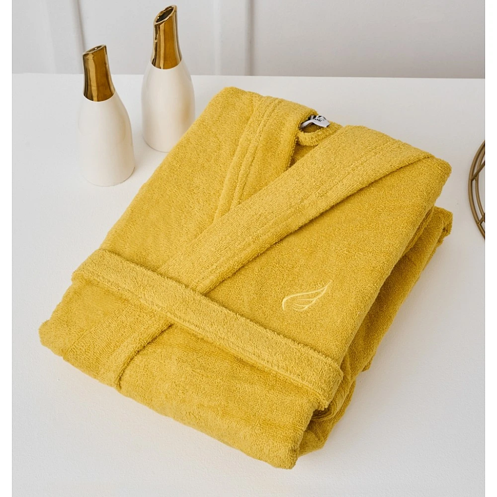Μπουρνούζι με γιακά Pure Cotton - Yellow, Medium