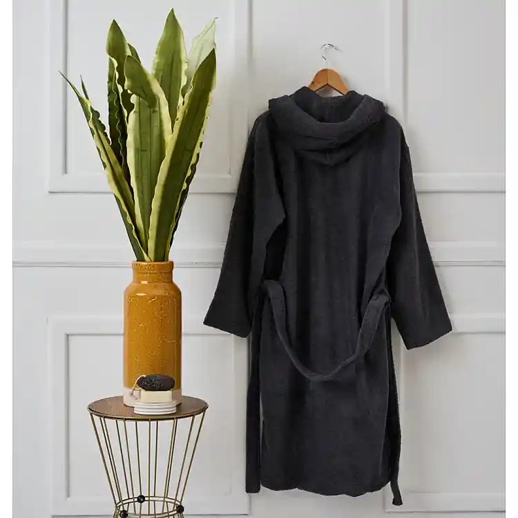Μπουρνούζι με Κουκούλα Pure Cotton - Black, XX Large