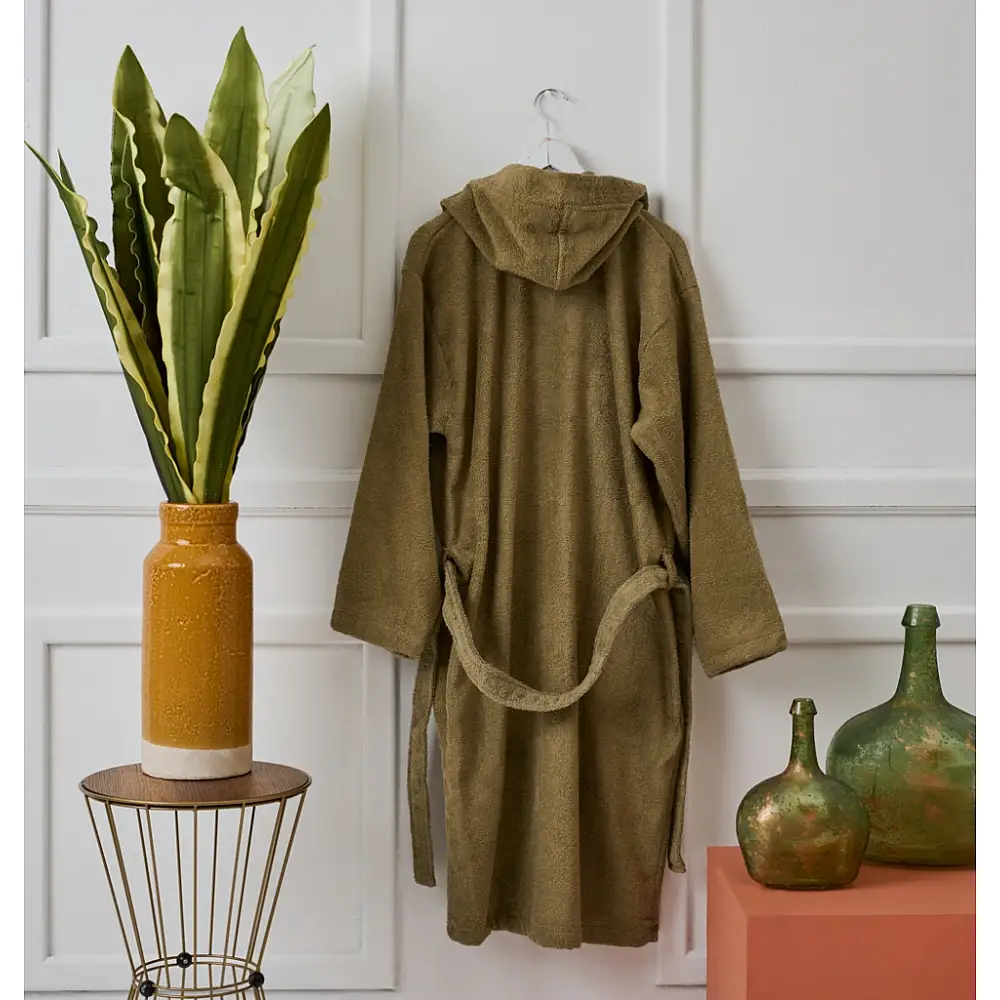 Μπουρνούζι με Κουκούλα Pure Cotton - Olive, XX Large