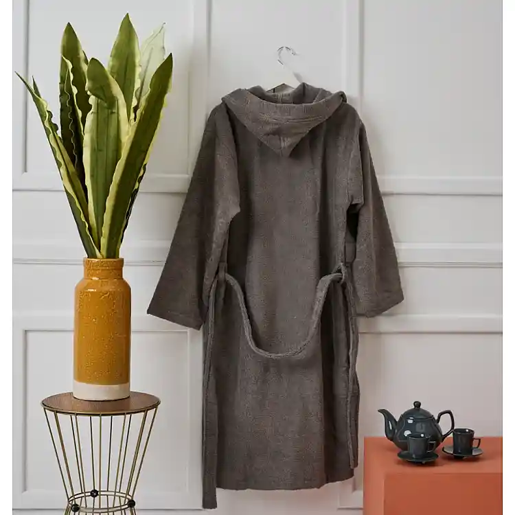 Μπουρνούζι με Κουκούλα Pure Cotton - Grey, Small