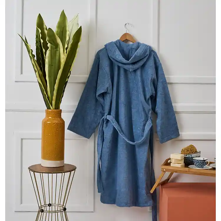 Μπουρνούζι με Κουκούλα Pure Cotton - Blue, Large