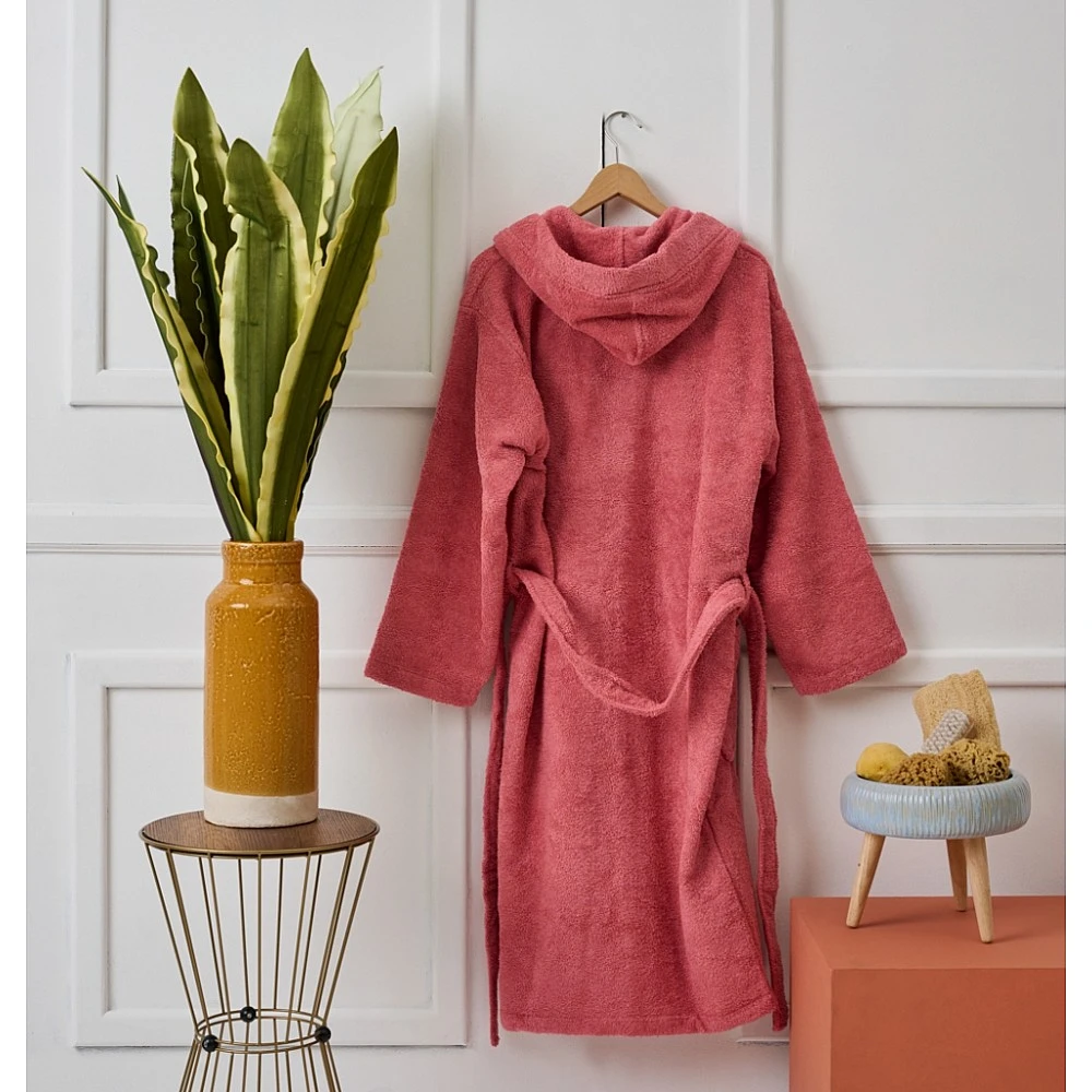 Μπουρνούζι με Κουκούλα Pure Cotton - Rose Pink, Large