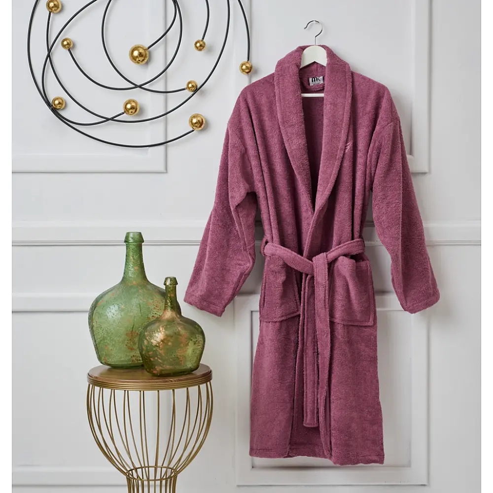 Μπουρνούζι με γιακά Pure Cotton - Dusty Purple, Medium