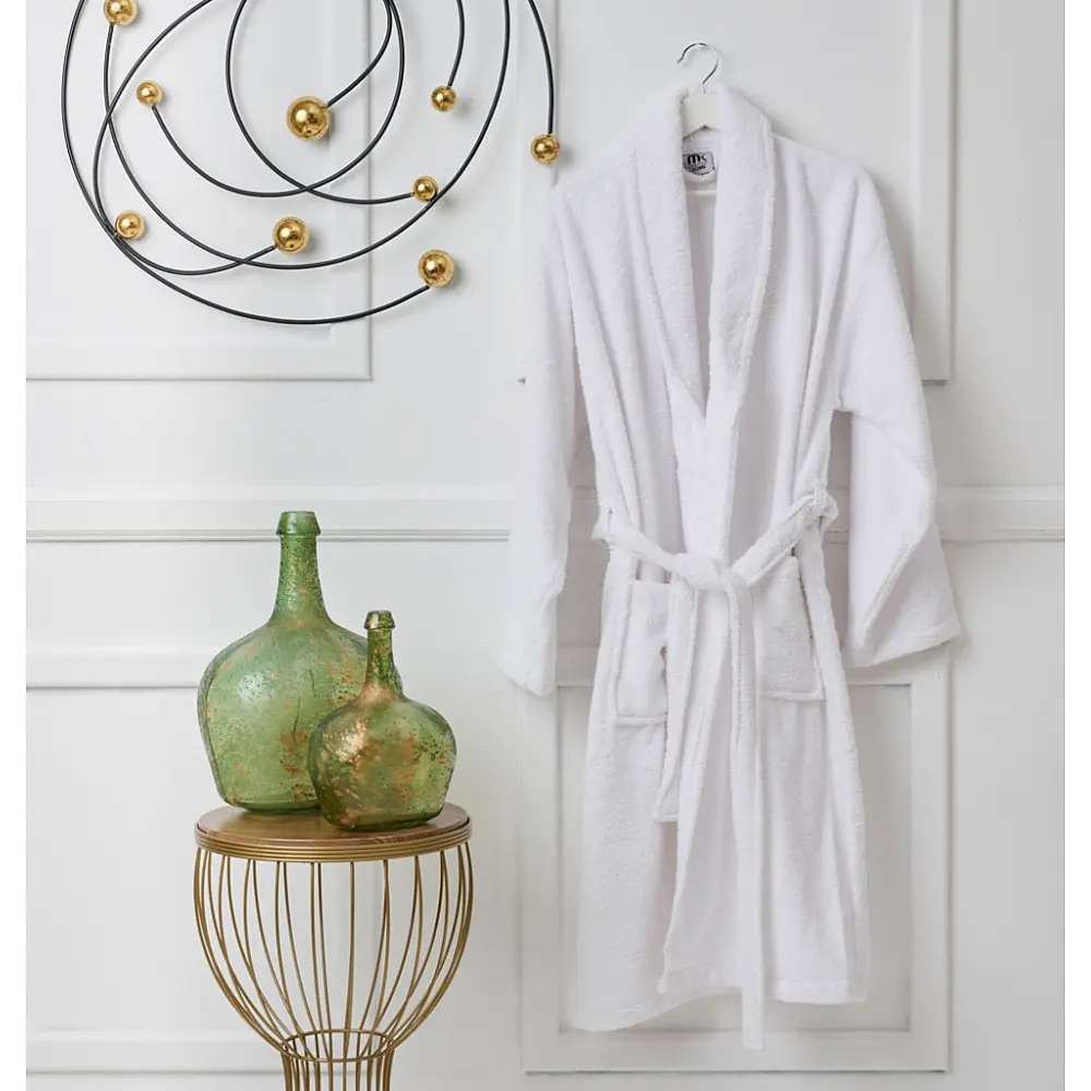 Μπουρνούζι με γιακά Pure Cotton - White, Extra Large