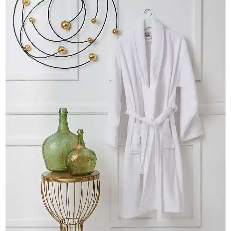 Μπουρνούζι με γιακά Pure Cotton - White, Extra Large