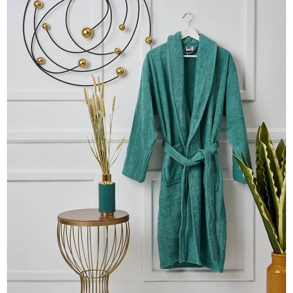 Μπουρνούζι με γιακά Pure Cotton - Acqua, Large Μπουρνούζι με γιακά Pure Cotton - Acqua, Large